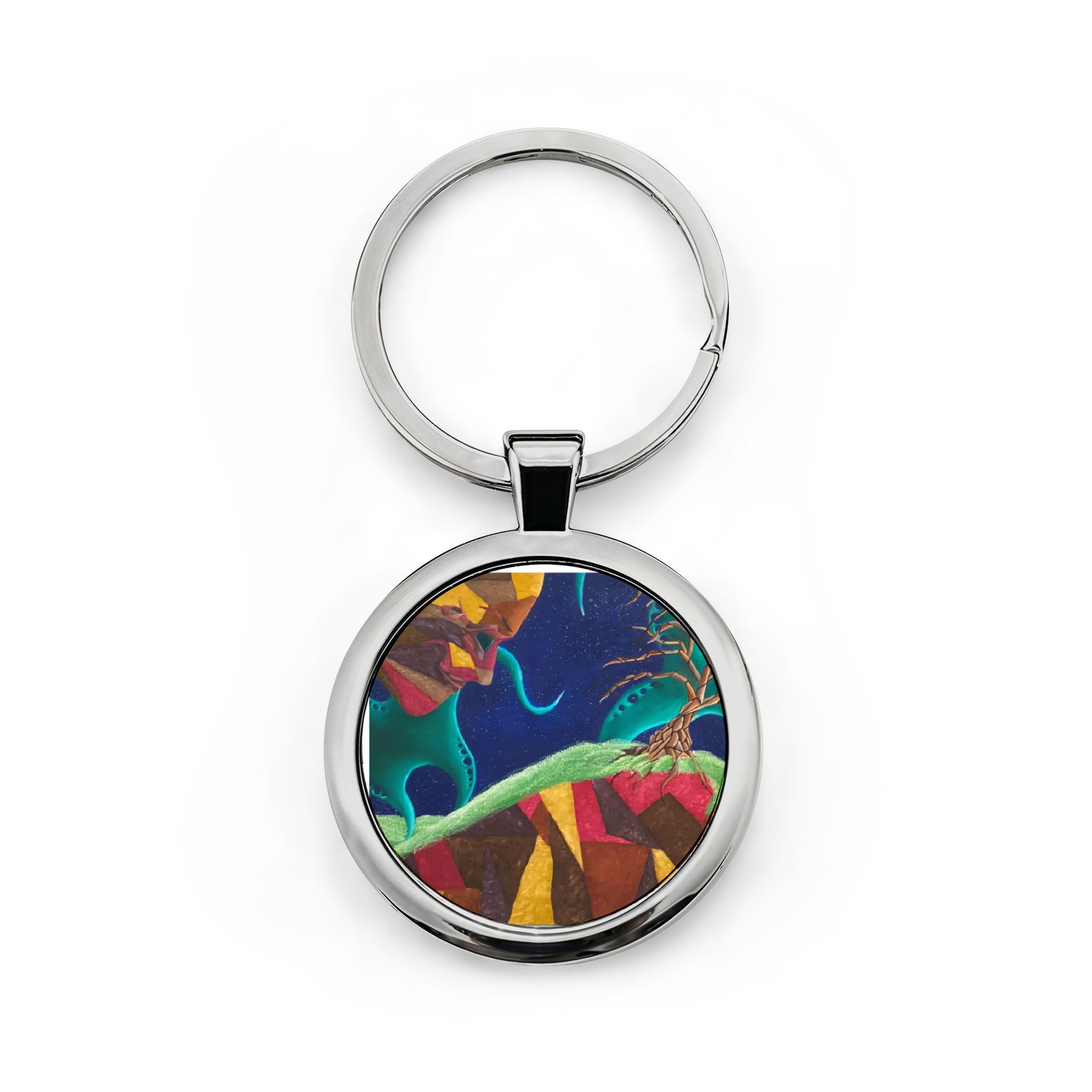 The Guardian Round Stainless Steel Keychain - Varient Two