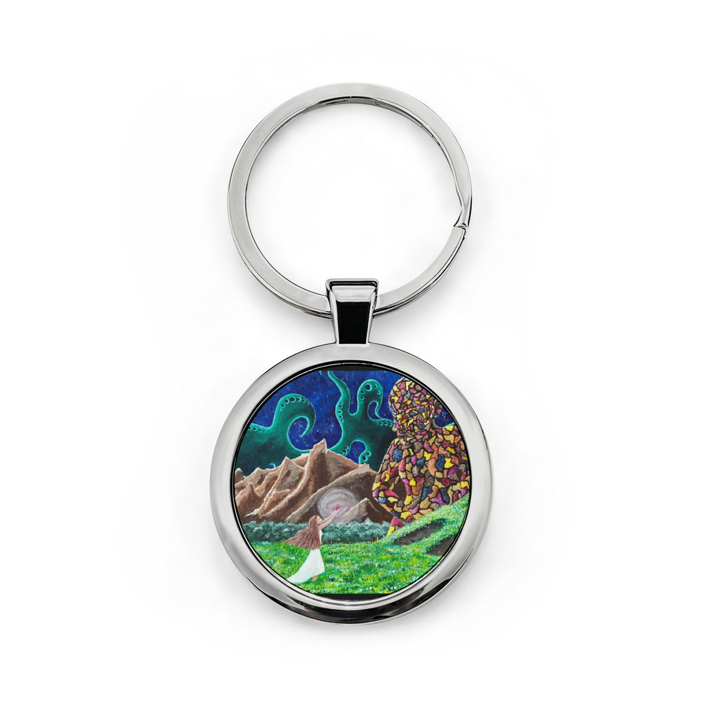 The Gift Round Stainless Steel Keychain